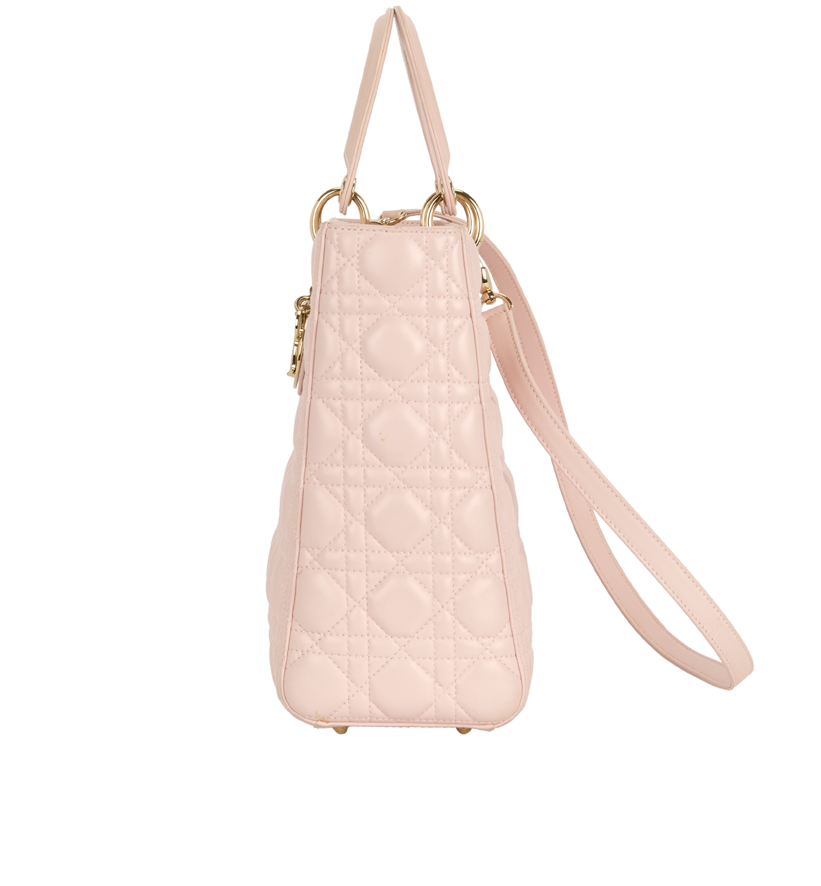 Large Lady Dior, &pound;1,100, Handbags, Pink, Leather, Bottom view